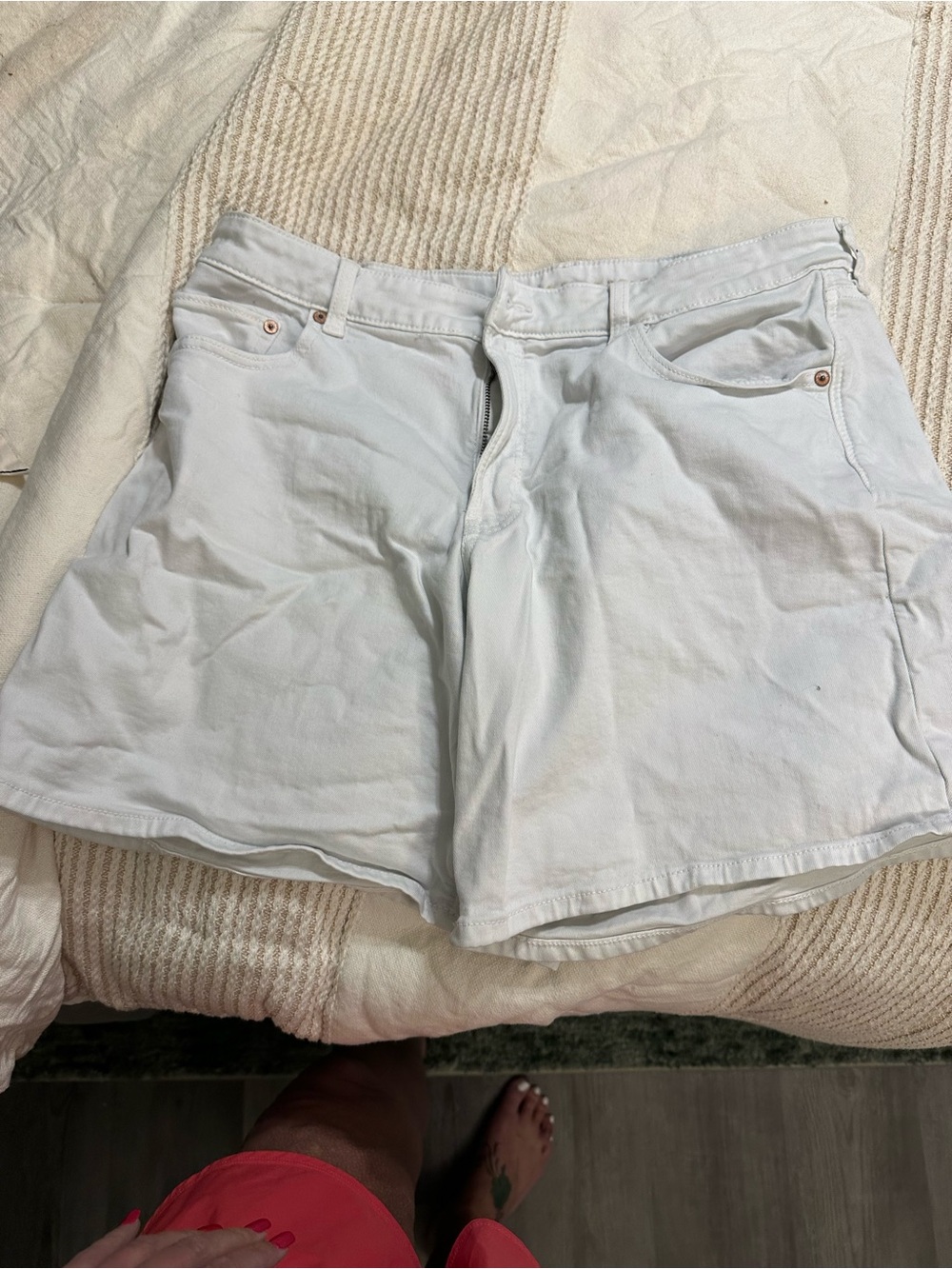 American Eagle Outfitters White Denim Shorts